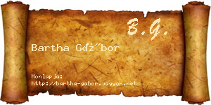 Bartha Gábor névjegykártya