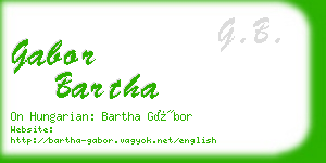 gabor bartha business card